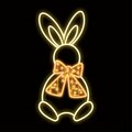 Queens Of Christmas 18 in. Easter Bunning Decor with Orange Bow WL-MTNF-EST-BNY-OR-18